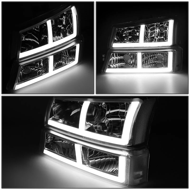 LED DRL Headlights 03-06 Chevy Avalanche Silverado 1500-3500 / HD