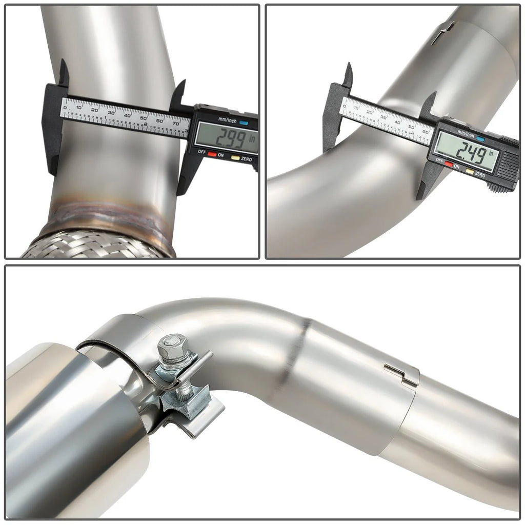 Cat-Back Exhaust System w/4 in. OD Stainless Steel Muffler Tip 07-13 Chevy Silverado GMC Sierra 1500