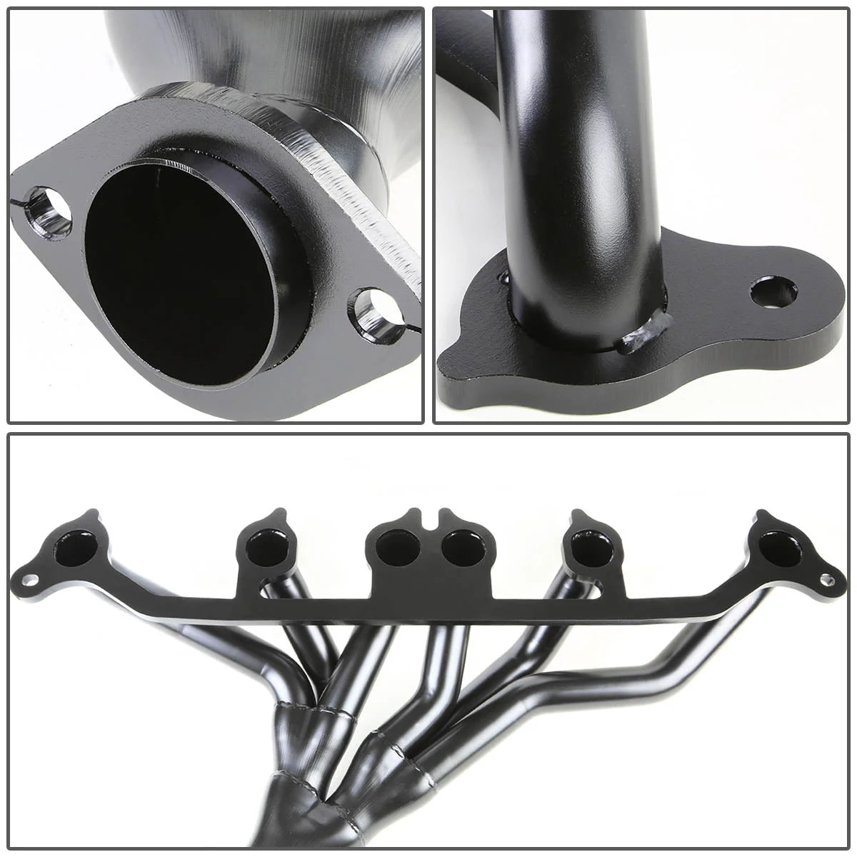 91-99 Jeep Wrangler Grand Cherokee YJ XJ ZJ 4.0L 6-2-1 Exhaust Header - Stainless Steel - Black