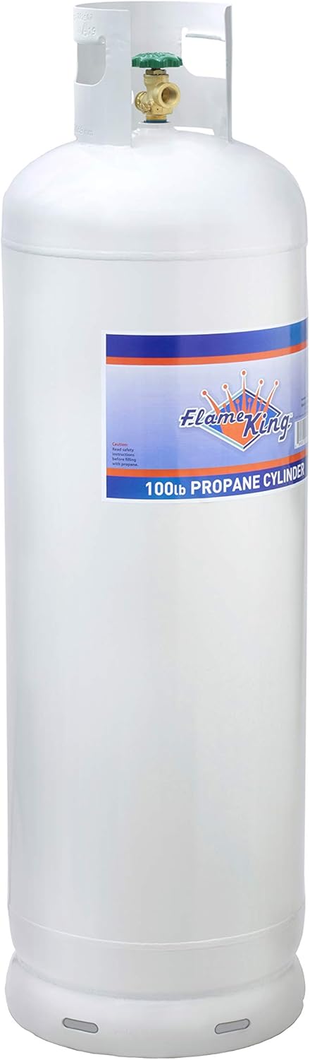 2026 Steel Propane Tank Cylinder with POL Valve and Collar, Great for Mixed Heating Systems, Home fireplaces, Dryers and Grills-Flame King