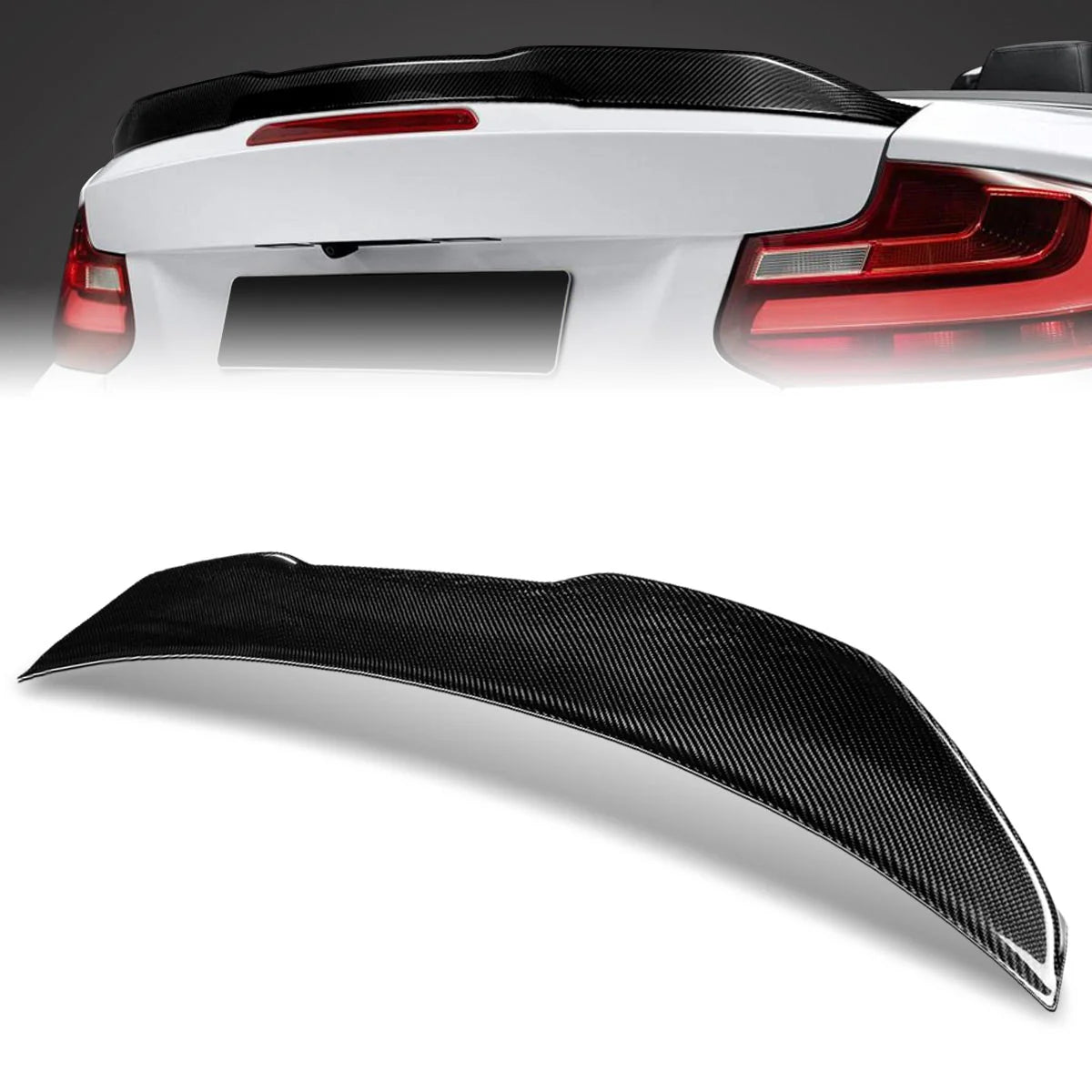 PSM-Style Duck Bill Carbon Fiber Rear Trunk Lid Spoiler 17-21 BMW 2 Series F23 Convertible