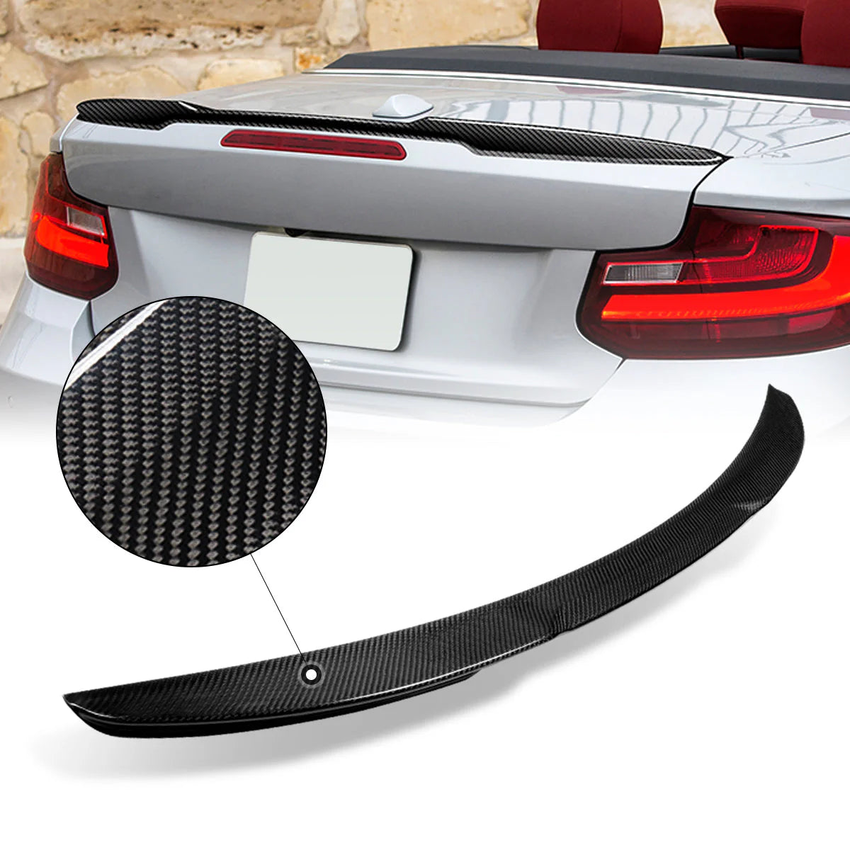V-Style Carbon Fiber Rear Trunk Lid Spoiler 17-21 BMW 230i M240i 220i F23 Covertible