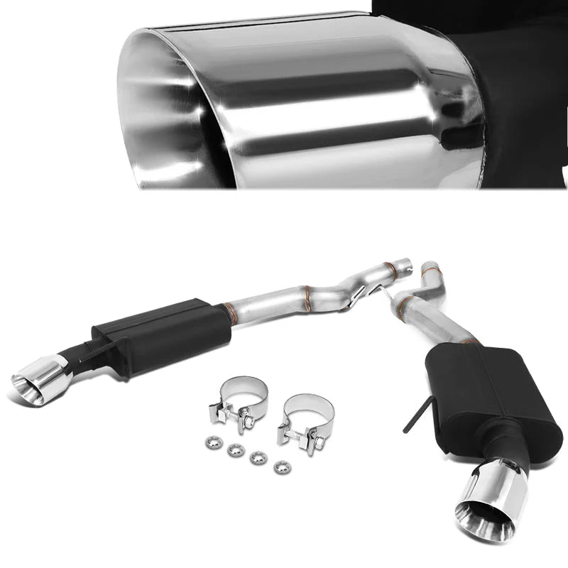 Axle-back Exhaust System w/4 in. OD Stainless Steel Muffler Tip 15-17 Ford Mustang 5.0L