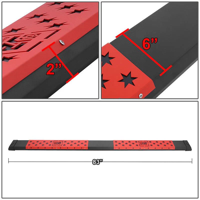6 in. Wide Flat Step Running Boards 07-19 Chevy Silverado GMC Sierra Crew Cab
