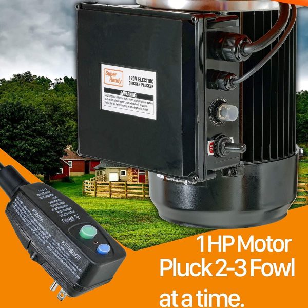 2026 Electric Chicken Plucker, 1HP 280RPM, Stainless Steel, 92 Fingers, 20′′ Drum, Heavy Duty Poultry De-Feathering Machine