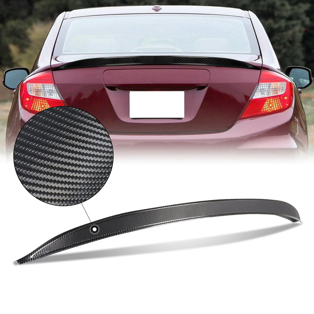 V2-Style Carbon Fiber Rear Trunk Lid Spoiler 12-15 Honda Civic Sedan