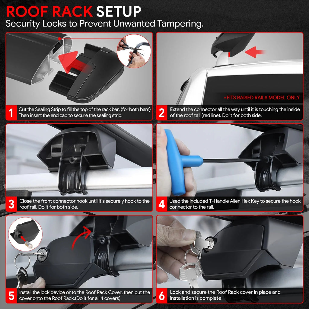 49 in. Adjustable Roof Rack Cargo CarrierCross Bar Fits Vehicles w/ Non Round Roof Rails