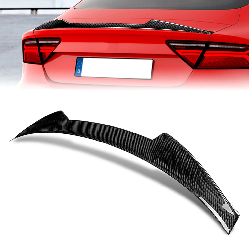 V-Style Carbon Fiber Rear Trunk Lid Spoiler 16-18 Audi A7 Quattro S7 RS7