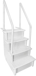 2026 Select Above Ground Anti-Slip Pool Steps to Deck | Safety Swimming Pool Ladder | Designed for Above Ground Swimming Pools | Holds Up to 400 Pounds | White