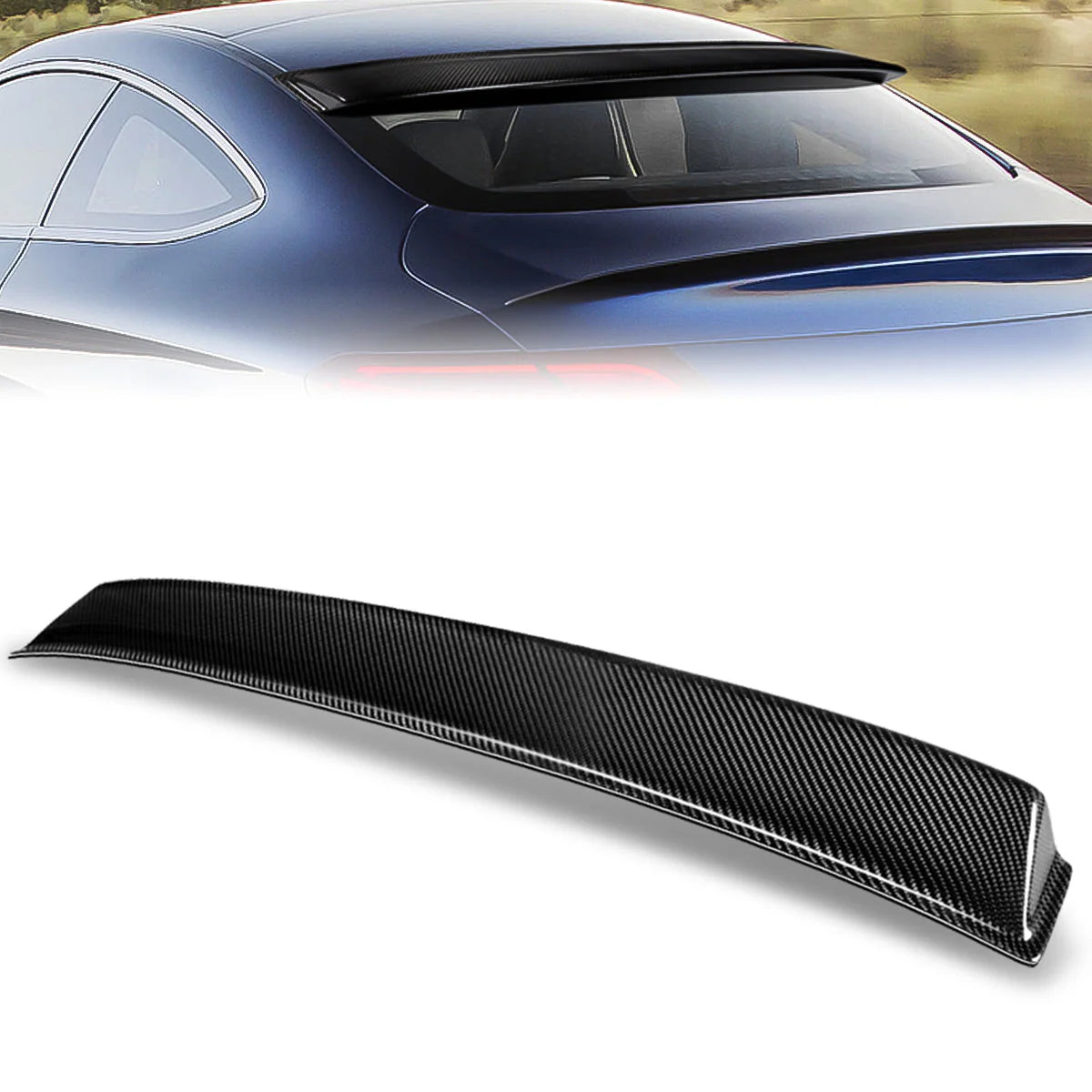 17-21 Mercedes-Benz C63 AMG C300 C200 Coupe Rear Window Windshield Roof Spoiler - Carbon Fiber