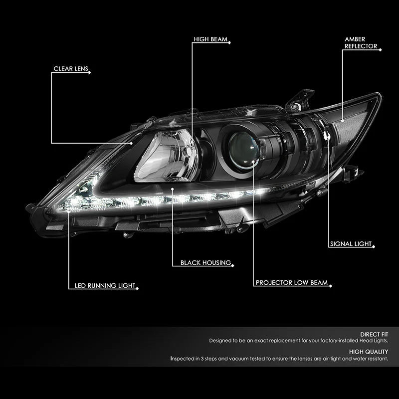 LED DRL Projector Headlights 13-15 Lexus ES300h, ES350