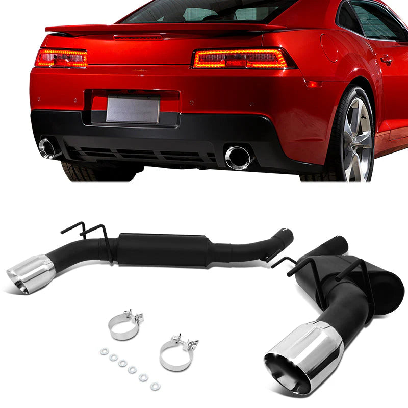 Axle-back Exhaust Systems w/4 in. OD Stainless Steel Muffler Tip 10-15 Chevy Camaro 6.2L 2Pcs