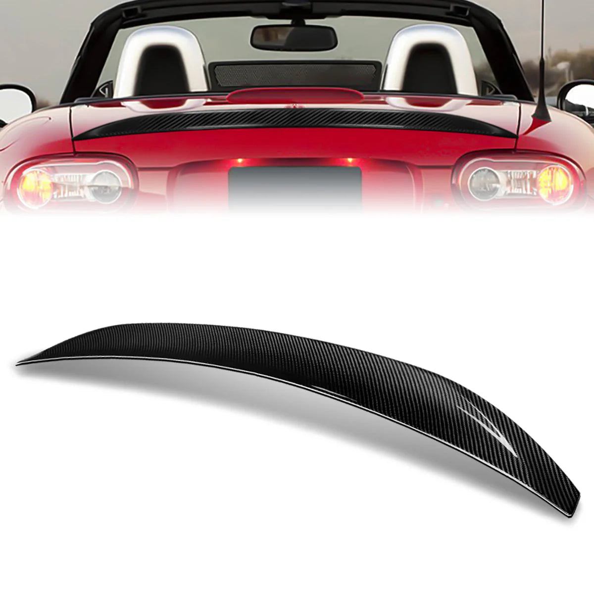 V-Style Carbon Fiber Rear Trunk Lid Spoiler 06-15 Mazda MX-5 Miata NC
