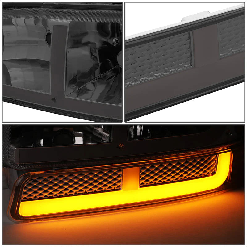 LED DRL Switchback Headlights 99-06 GMC Sierra 1500-3500 Yukon