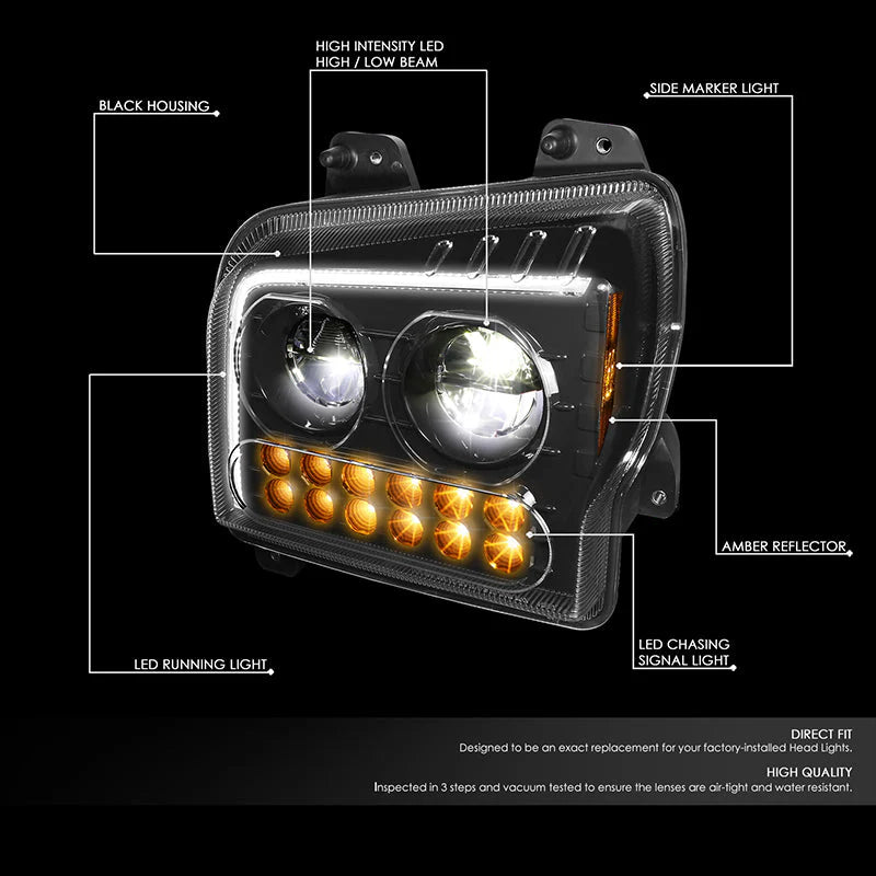 LED DRL Halo Sequential Headlights 19-22 Kenworth W990