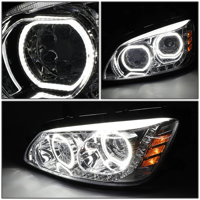 LED DRL Halo Projector Headlights 08-19 Kenworth T170 T270 T370 T660