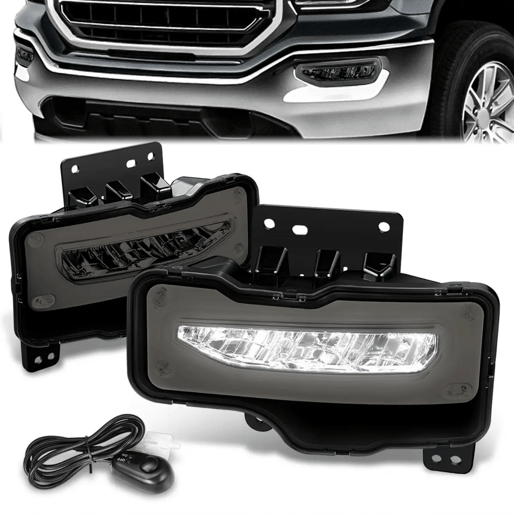 LED Fog Lights w/ Switch Wiring Harnesses 16-19 GMC Sierra 1500 (Limited)
