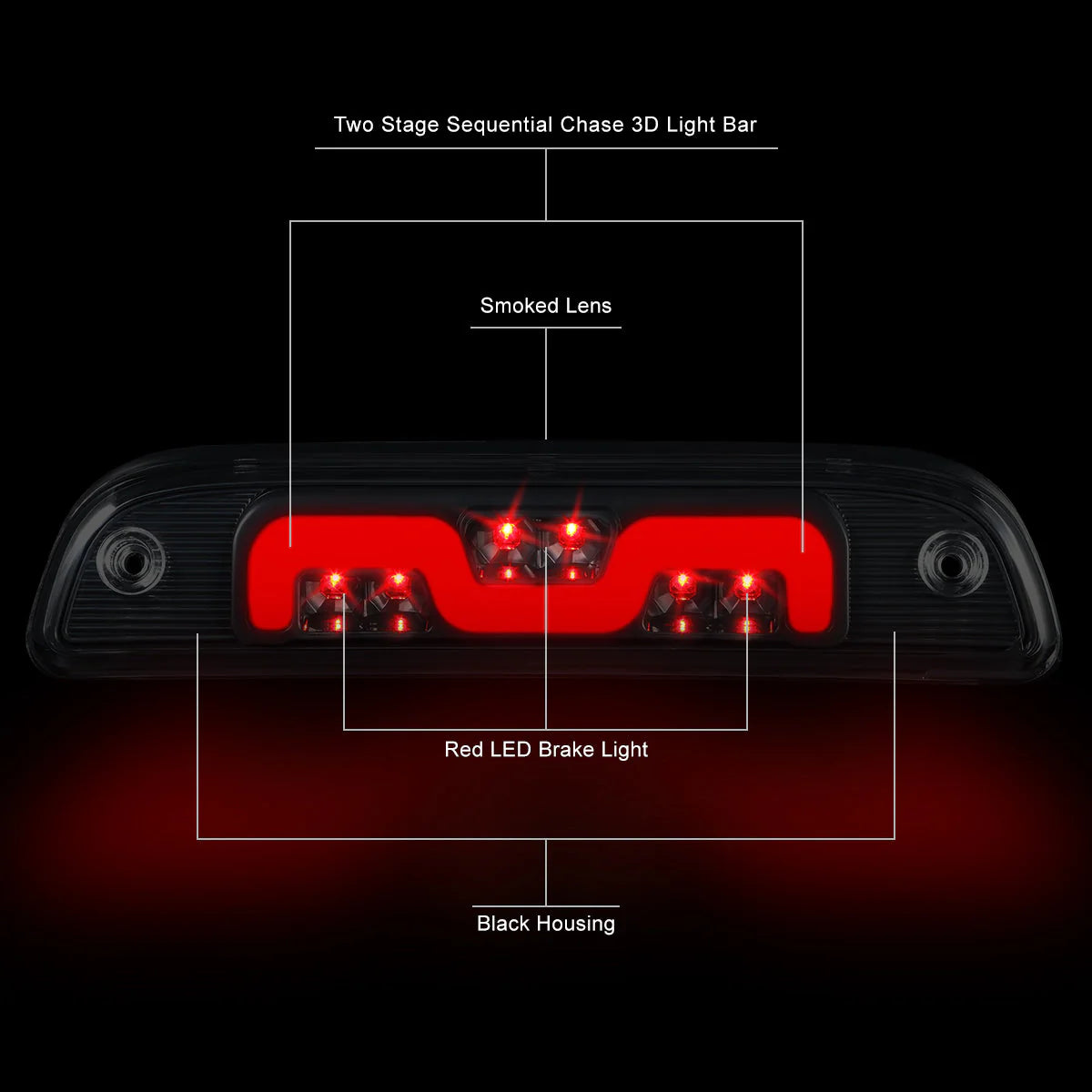 LED Sequential 3rd Brake Light 95-15 Toyota Tacoma 16-23 Tacoma Access Extended Cab