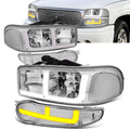 LED DRL Switchback Headlights 01-06 GMC Yukon Sierra 1500 Denali