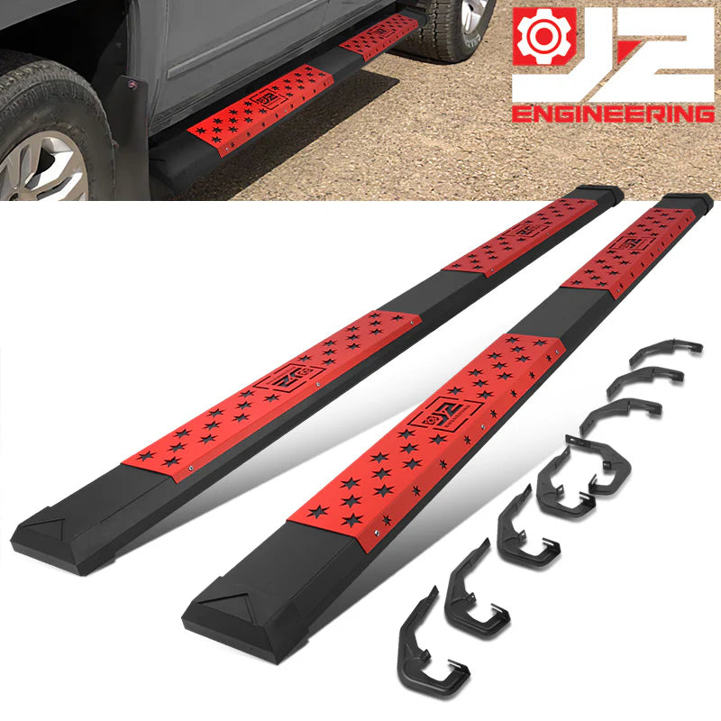 6 in. Wide Flat Step Running Boards 07-19 Chevy Silverado GMC Sierra Crew Cab