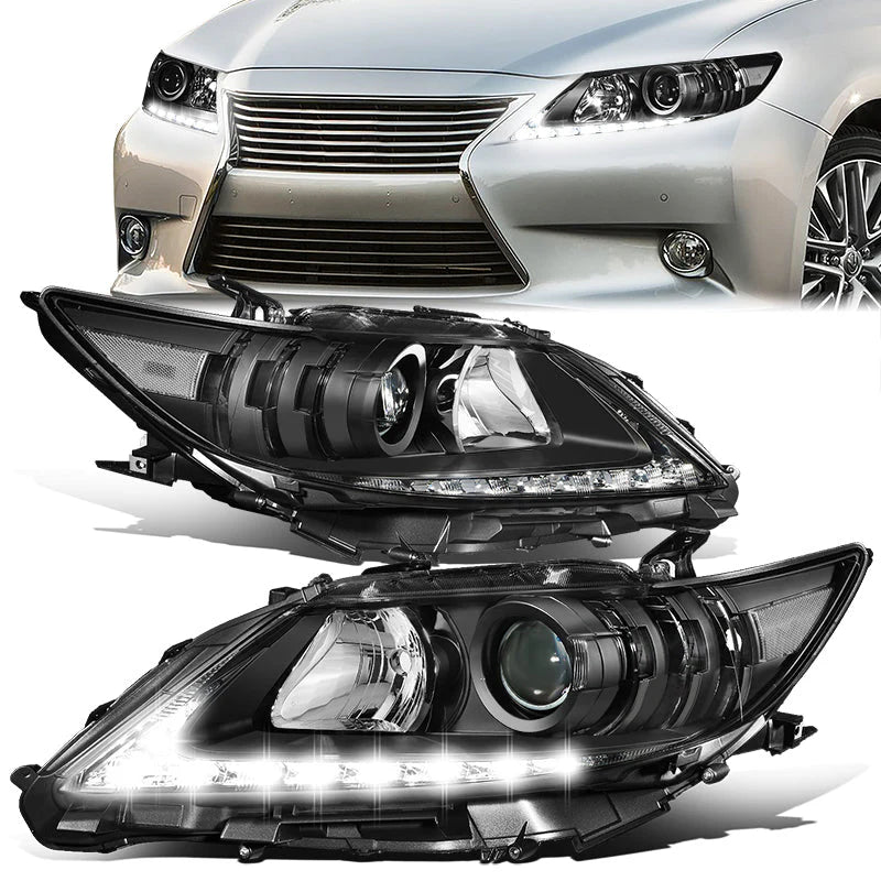 LED DRL Projector Headlights 13-15 Lexus ES300h, ES350