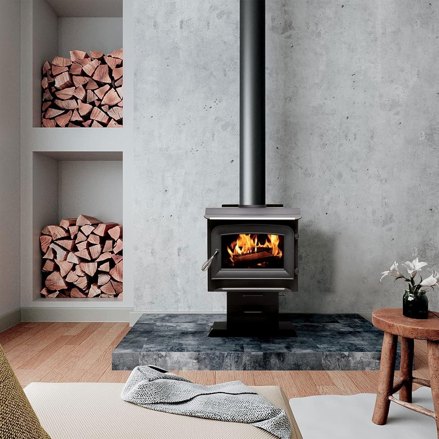 2026 Hearth AW1120E-P 1200 Sq. Ft. Pedestal Wood Stove