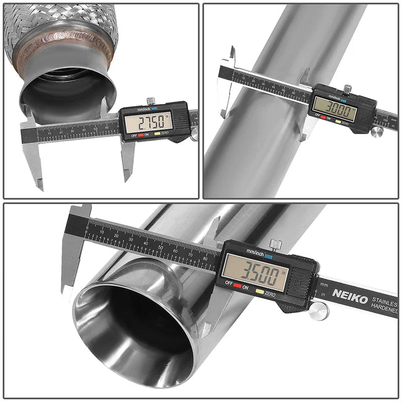 Cat-Back Exhaust w/3.5 in. OD Stainless Steel Muffler Tip 14-19 Chevy Silverado GMC Sierra 1500 LD Limited 4.3L 5.3L