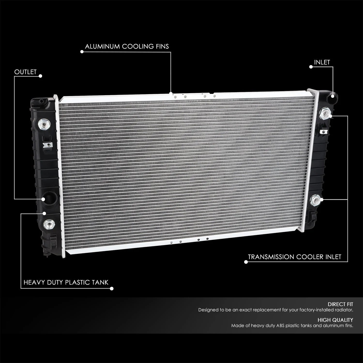1700 Replacement Radiator 95-96 Oldsmobile Aurora 4.0L