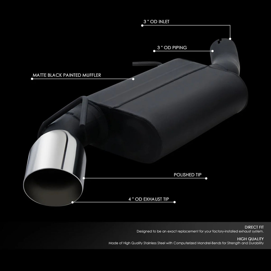Axle-Back Exhaust System w/4 in. OD Stainless Steel Muffler Tip 16-19 Chevy Camaro SS 6.2L