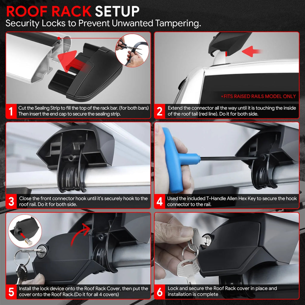 55 in. Adjustable Roof Rack Cargo CarrierCross Bar Fits Vehicles w/ Non Round Roof Rails