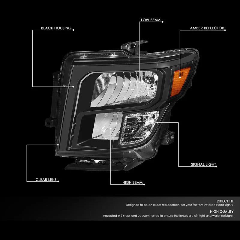 Factory Style Headlights 17-22 Nissan Titan, 16-22 XD