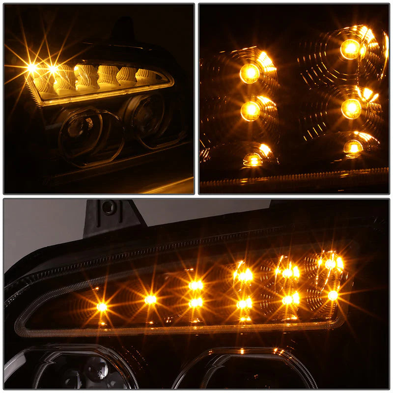 LED DRL Halo Sequential Projector Headlights 19-22 Kenworth T880