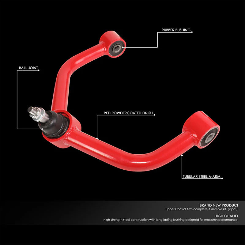 09-18 Dodge Ram 1500, 19-24 Classic 2 in. to 4 in. Lift Front Upper Control Arms - Red
