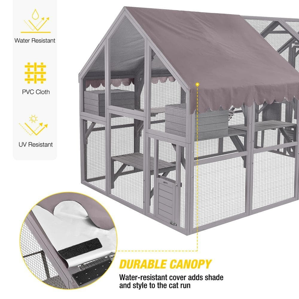 2026 Morgete Luxury Outdoor Cat House: Spacious 56.54ft2 Enclosure with Platforms & Weatherproof Cover
