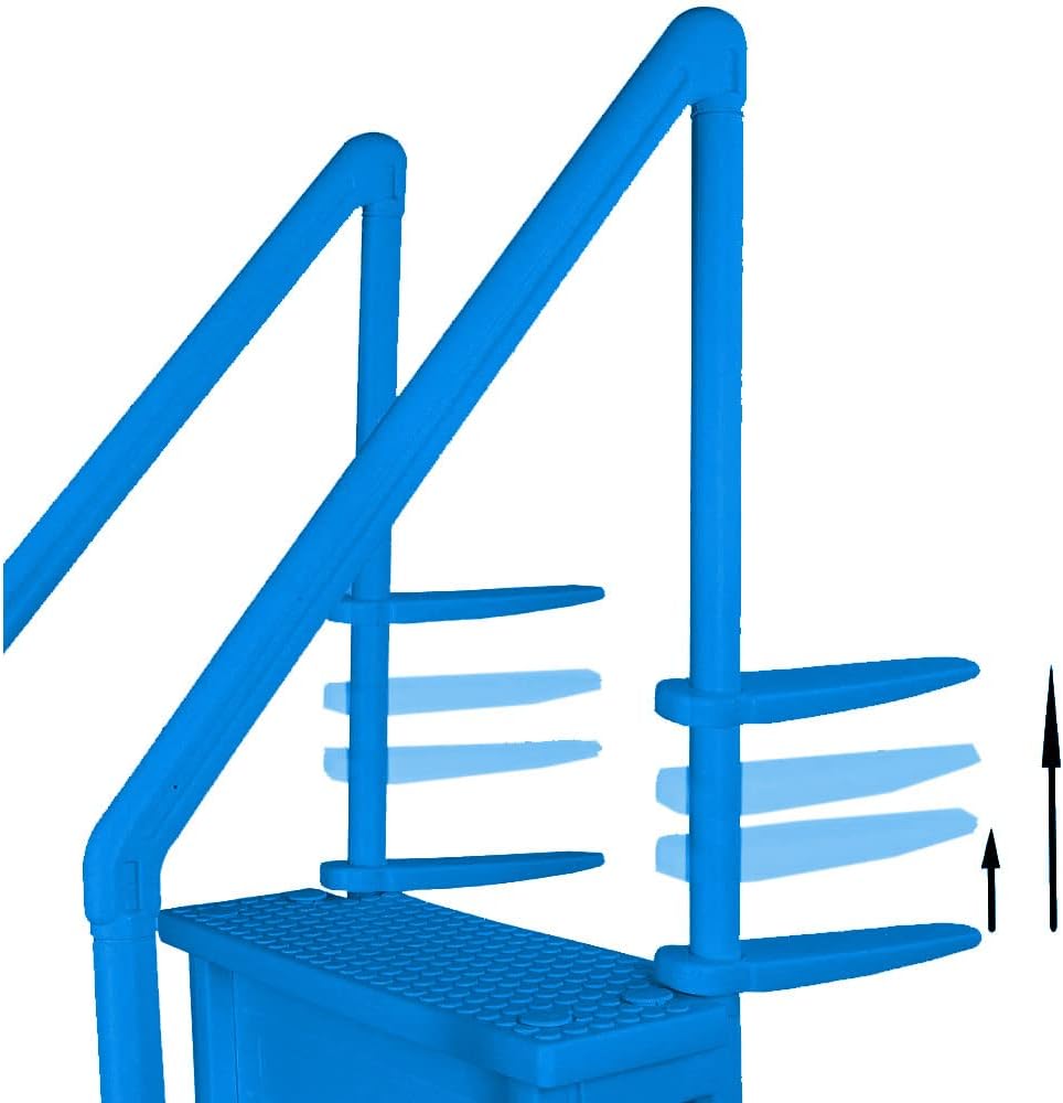 2026 Select Anti-Slip in-Pool Steps | Gray | for Above Ground Swimming Pools | Can Mount to Decks 48′′ to 54′′ H | Safety Stairs Capacity Up to 300 lbs