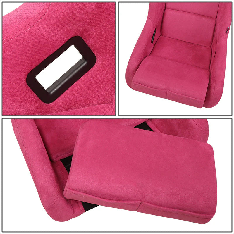 Vegan Micro Fiber Fixed Back Racing Bucket Seat Universal