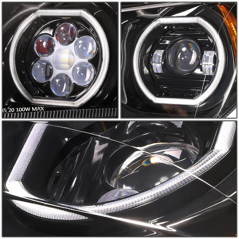 LED DRL Halo Projector Headlights 18-21 Freightliner Cascadia
