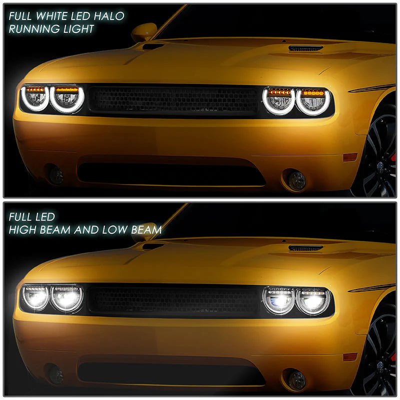 LED DRL Halo Headlights 08-14 Dodge Challenger