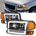 LED DRL Switchback Headlights 99-06 GMC Sierra 1500-3500 Yukon