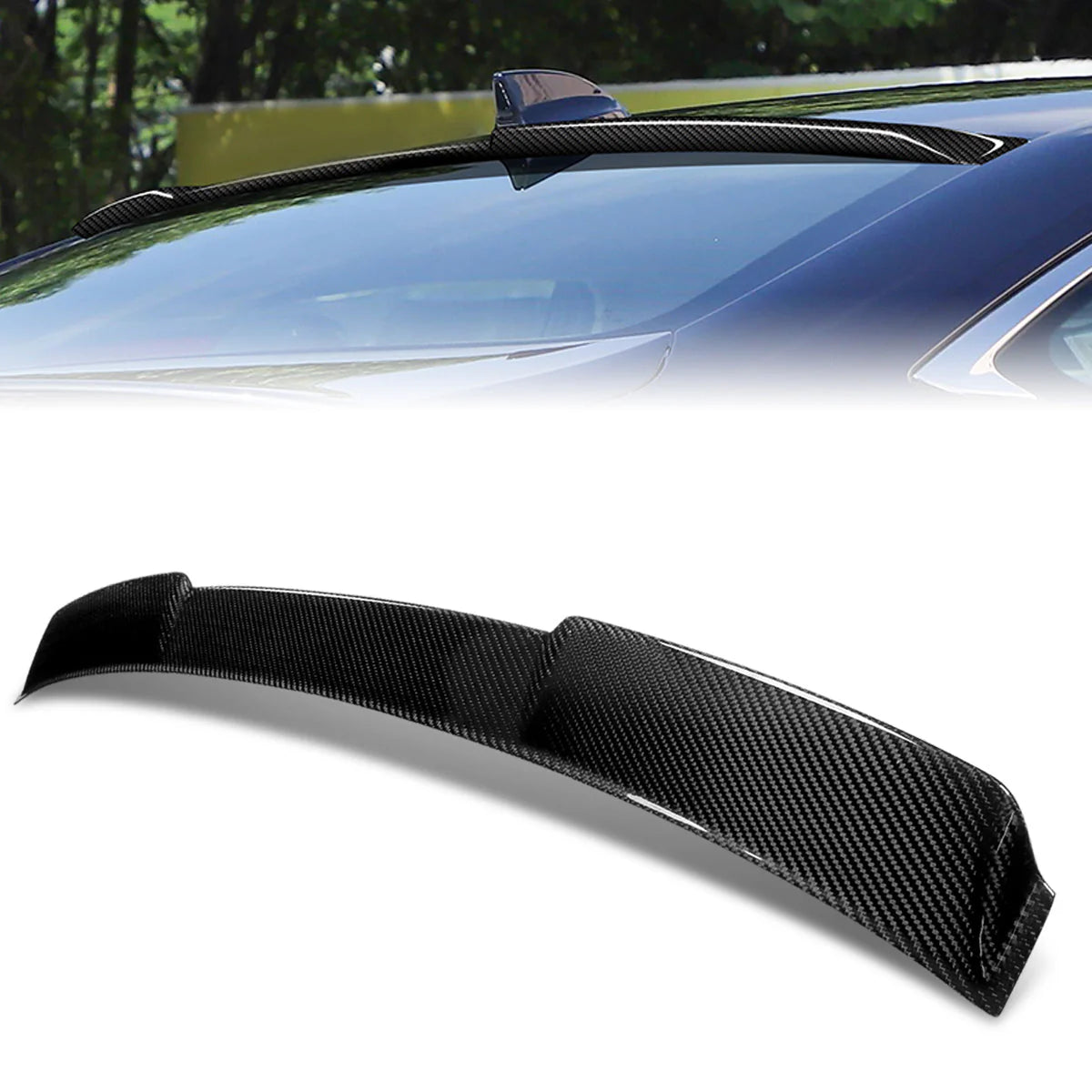 22-23 Honda Civic Sedan Rear Window Roof Spoiler - Carbon Fiber