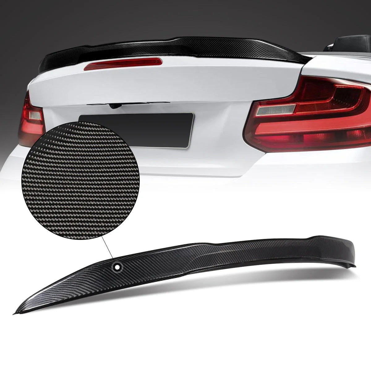 PSM-Style Duck Bill Carbon Fiber Rear Trunk Lid Spoiler 17-21 BMW 2 Series F23 Convertible