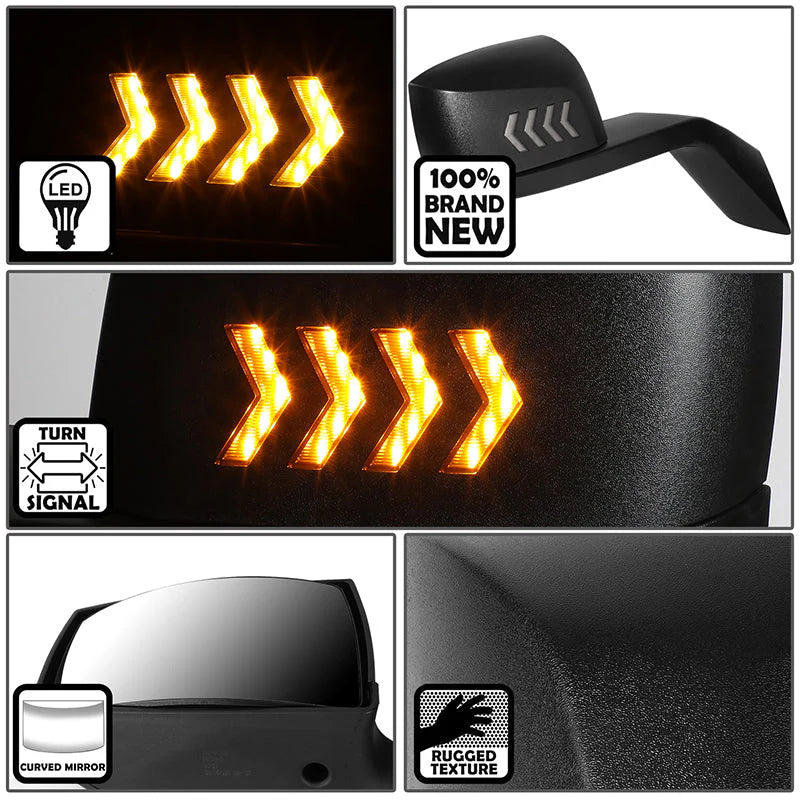 Performance Series Side Hood Mirrors (Black) 04-18 Volvo VN Series