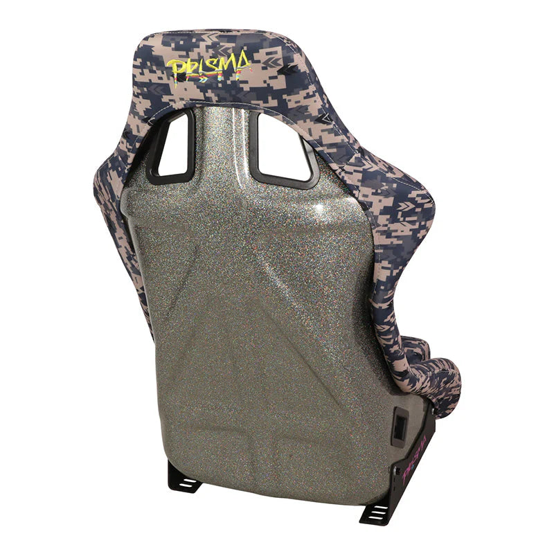 Grey Camo Fiberglass Vegan Satin Bucket Racing Seat Universal