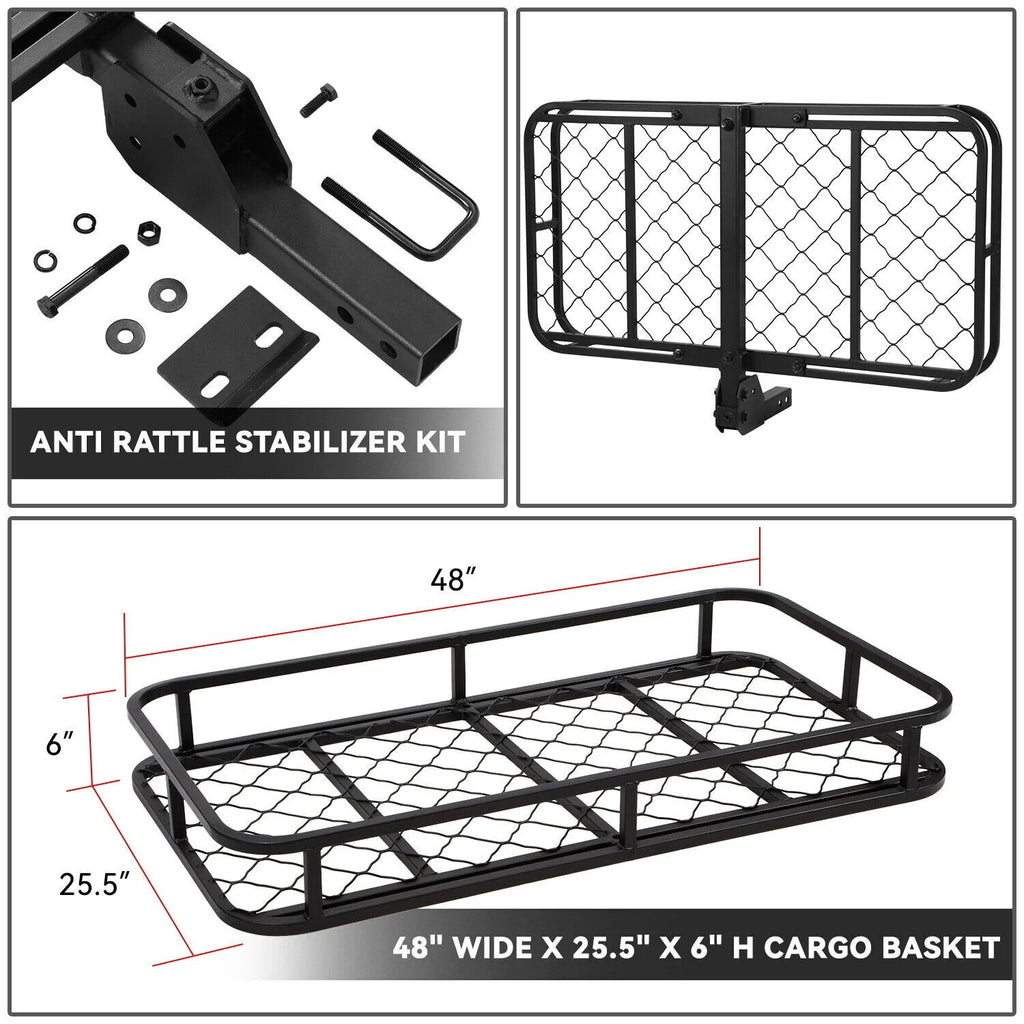 2 in. Tow Receiver Hitch Cargo Carrier Basket w/ Pin & Clip Fits Vehicles with 2 in. Tow Receive
