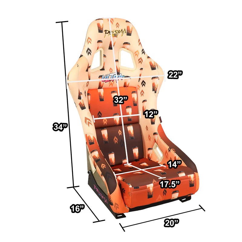 Vegan Satin Fixed Back Racing Bucket Seat Universal