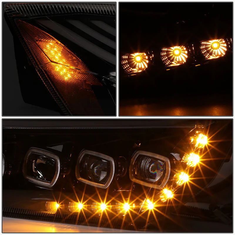 LED DRL Halo Sequential Projector Headlights 18-21 Freightliner Cascadia