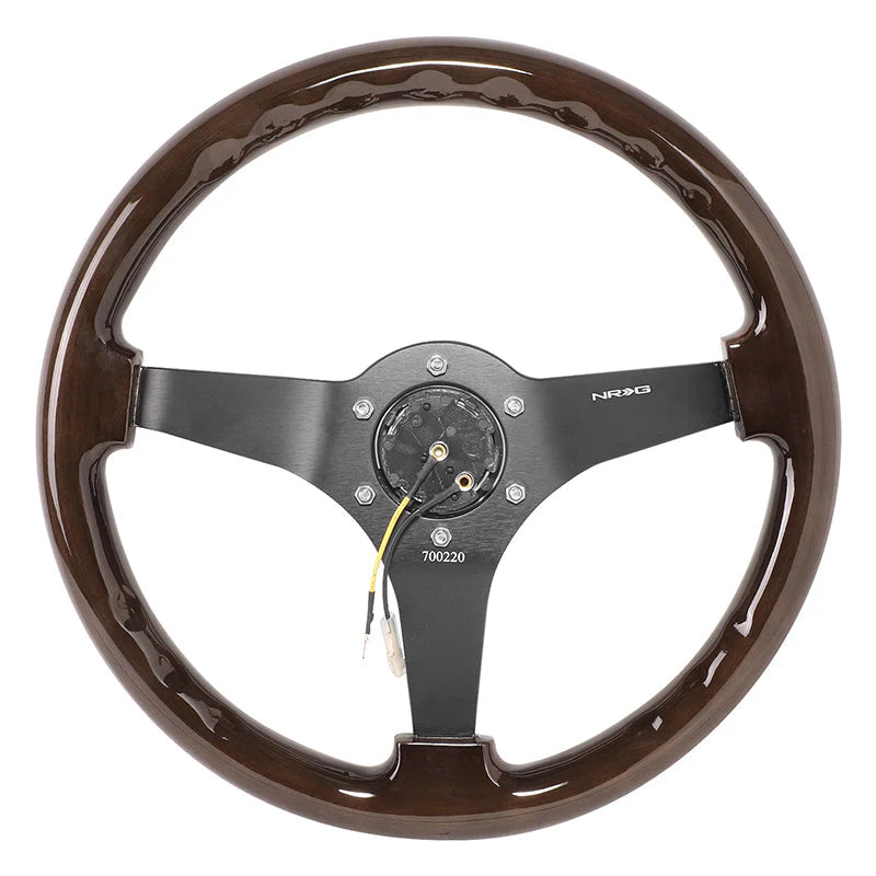 350mm 3 in. Deep Dish Wood Grain Grip Steering Wheel Universal