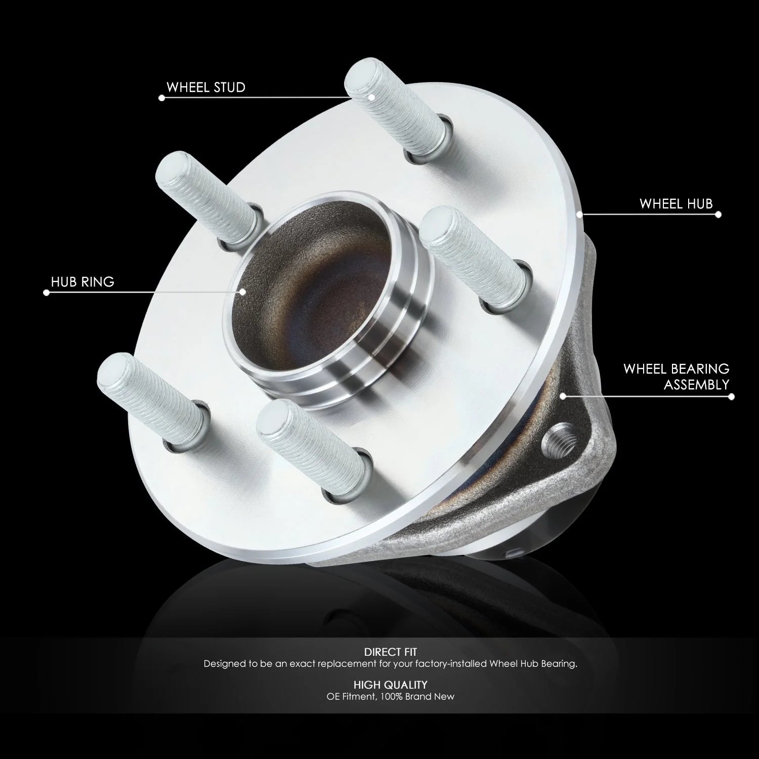 Rear Left or Right Side Wheel Bearing & Hub Assembly 03-08 Pontiac Vibe, Toyota Corolla Matrix, 05-10 Scion tC