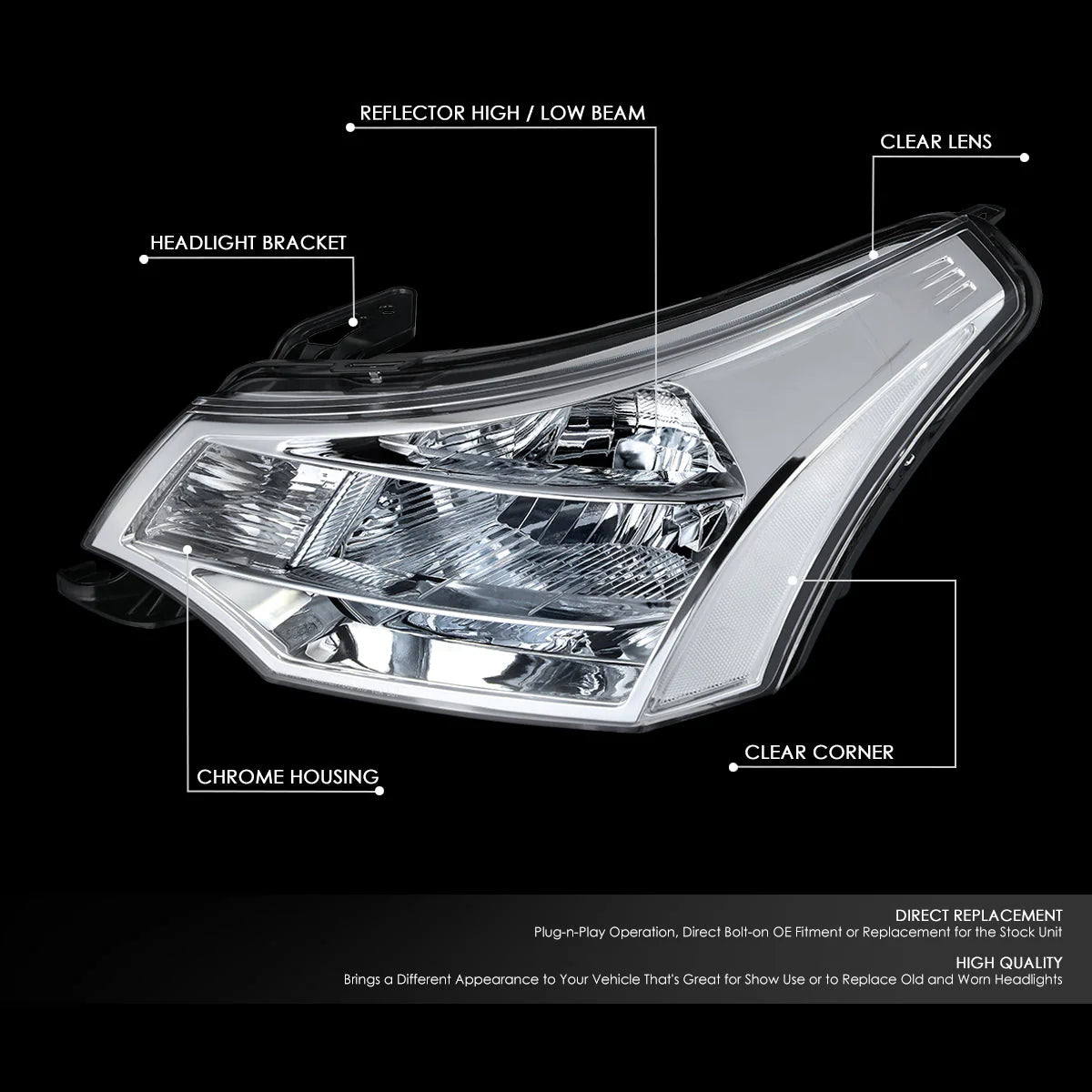 Factory Style Headlights 08-11 Ford Focus