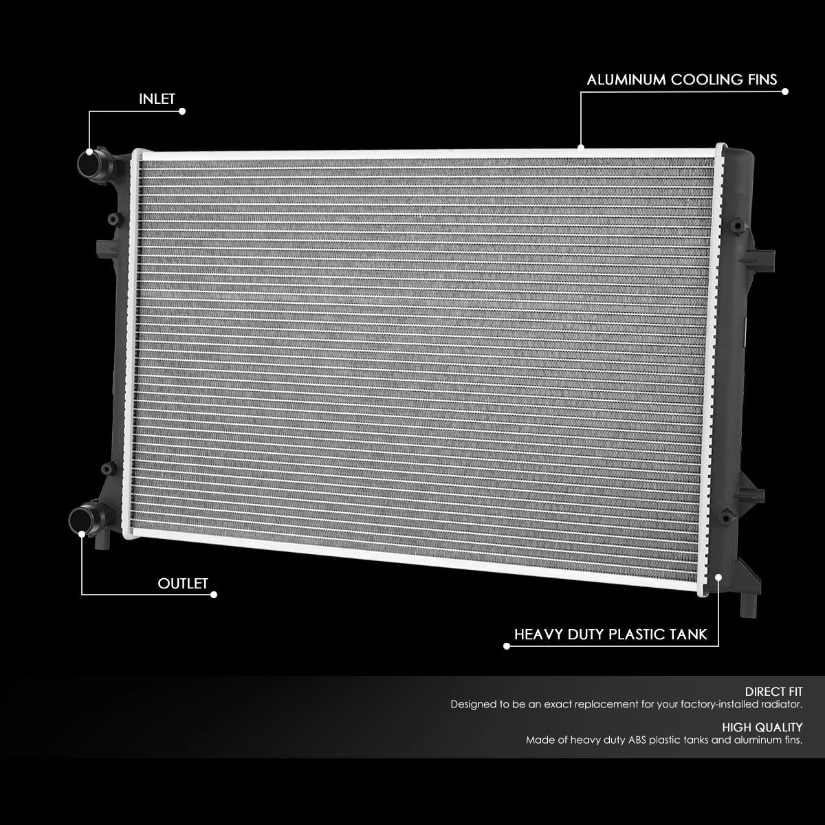 13236 Replacement Radiator 09-12 Volkswagen Passat CC 3.6L V6 AT